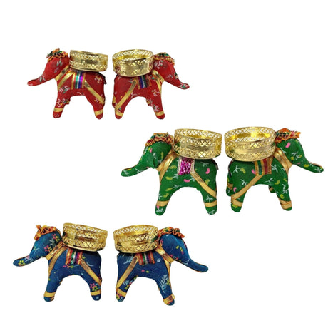 Elephant Tea Light Candle Holders Indian Festival of Light Decorative Candle Stand for Diwali Christmas Thanksgiving Housewarming Gift T-light Holder for Centerpiece Dining Table Home Decor - LoveNspire
