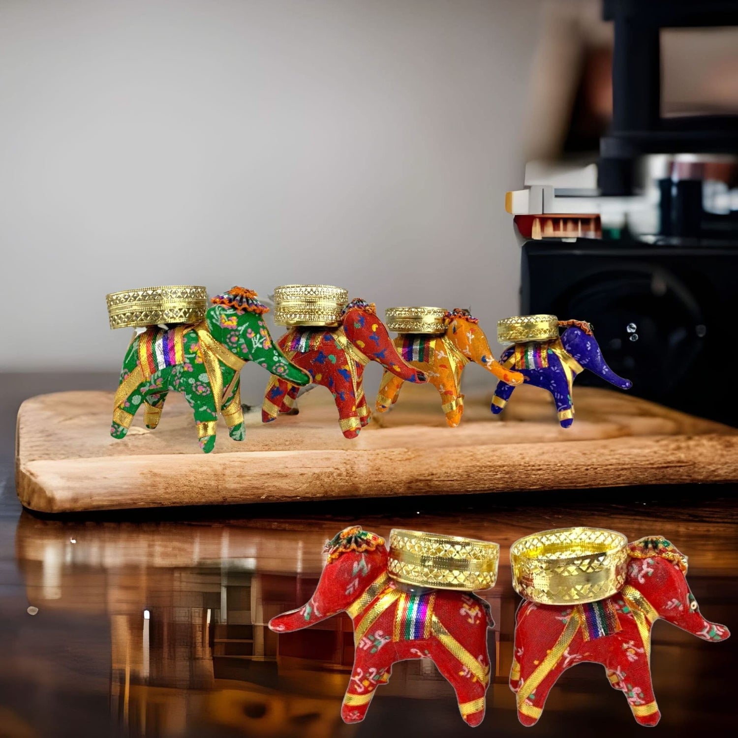 Elephant Tea Light Candle Holders Indian Festival of Light Decorative Candle Stand for Diwali Christmas Thanksgiving Housewarming Gift T-light Holder for Centerpiece Dining Table Home Decor - LoveNspire