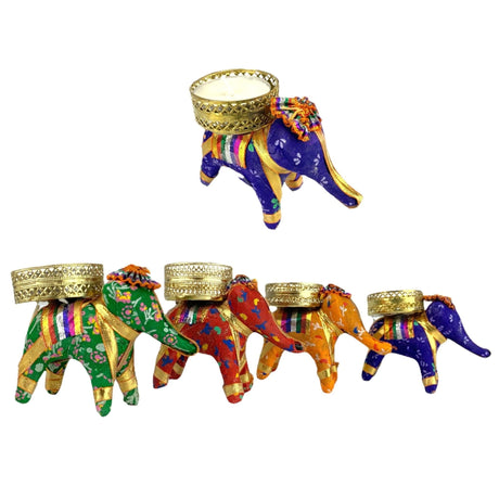 Elephant Tea Light Candle Holders Indian Festival of Light Decorative Candle Stand for Diwali Christmas Thanksgiving Housewarming Gift T-light Holder for Centerpiece Dining Table Home Decor - LoveNspire