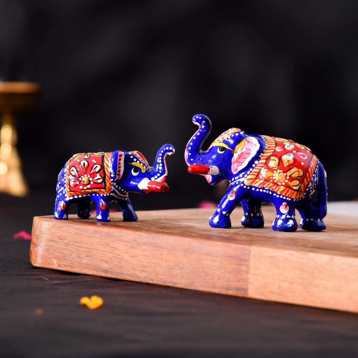 Handcrafted Rajasthani Elephant Statue for Home Decorations Ceramic Elephant Figurines Room Shelf Office Table Living Room Boho Decor Elephants Gifts for Women Good Luck Housewarming Gift - LoveNspire