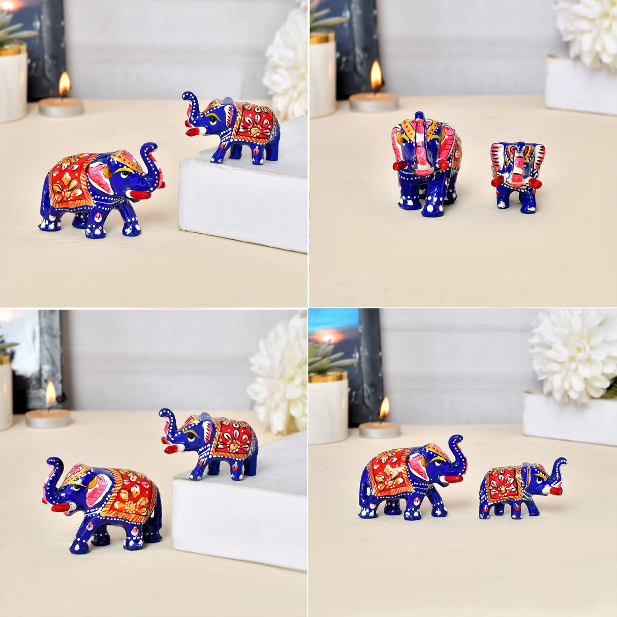 Handcrafted Rajasthani Elephant Statue for Home Decorations Ceramic Elephant Figurines Room Shelf Office Table Living Room Boho Decor Elephants Gifts for Women Good Luck Housewarming Gift - LoveNspire