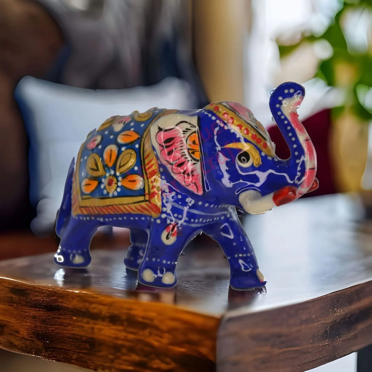 Handcrafted Rajasthani Elephant Statue for Home Decorations Ceramic Elephant Figurines Room Shelf Office Table Living Room Boho Decor Elephants Gifts for Women Good Luck Housewarming Gift - LoveNspire