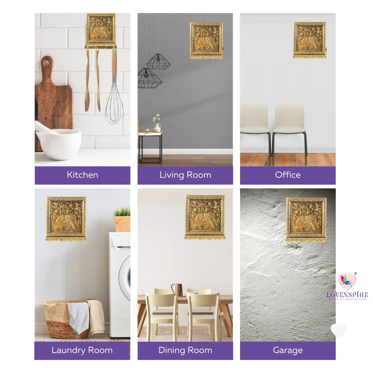 Key Holder Wall Décor Elephant Design Key Hooks for Wall Hanging Hand Crafted Decorative Showpiece Key Organizer Home Decor Wall Mounted 5 Hooks for Entryway Living Room Housewarming Gift - LoveNspire