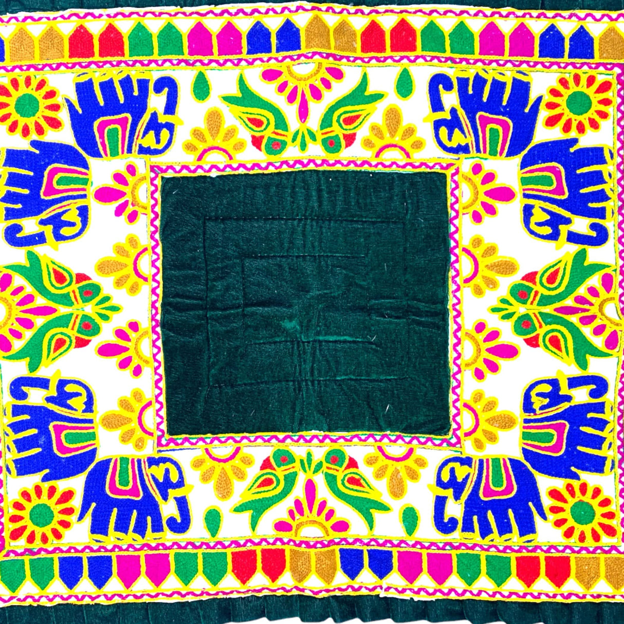 Elephant Pooja Aasan Rug Velvet Prayer Mat Meditation Multipurpose Aasan for Ganesh Pooja Diwali Pooja Mandir and Festive Decor Diwali Decoration Housewarming Gift - LoveNspire