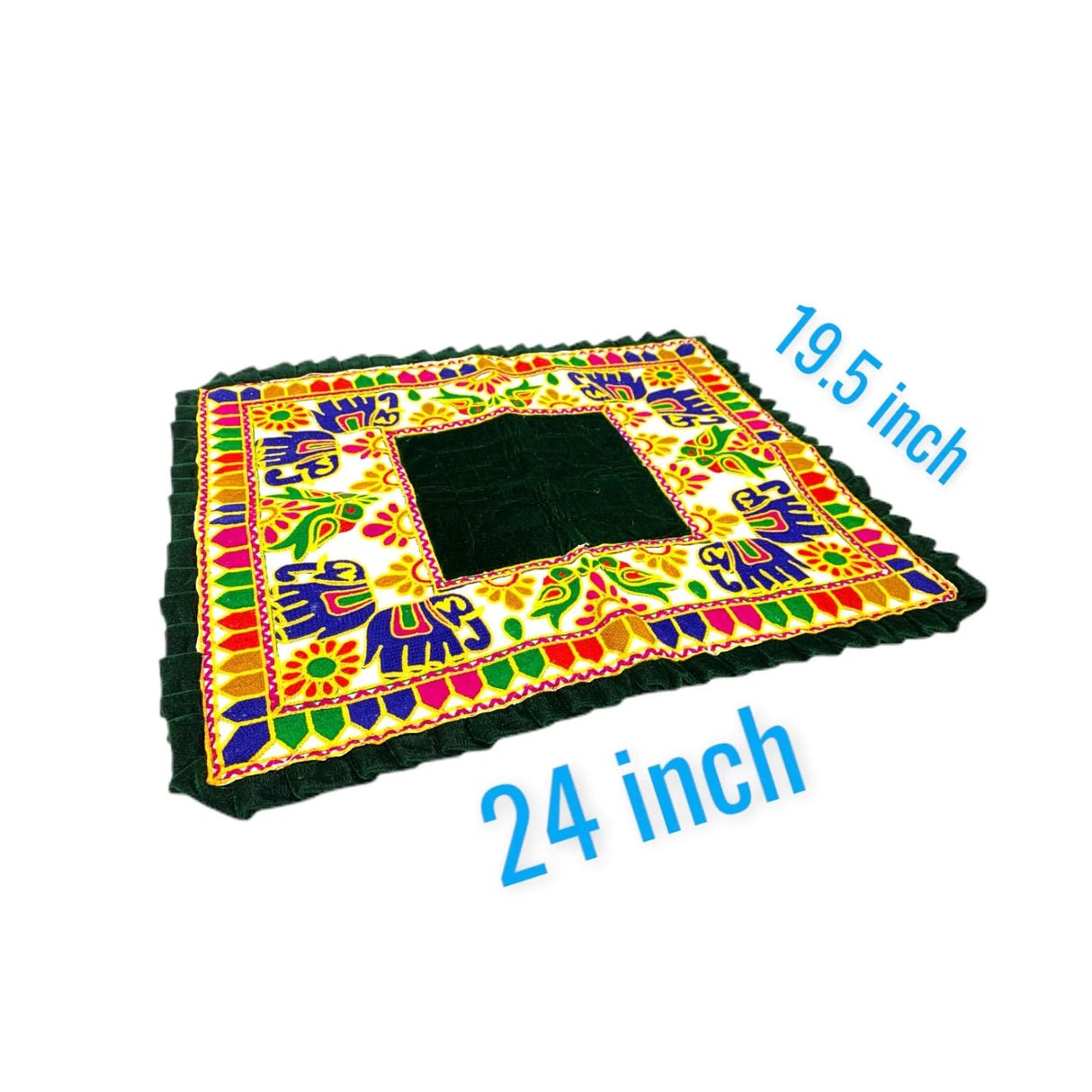 Elephant Pooja Aasan Rug Velvet Prayer Mat Meditation Multipurpose Aasan for Ganesh Pooja Diwali Pooja Mandir and Festive Decor Diwali Decoration Housewarming Gift - LoveNspire