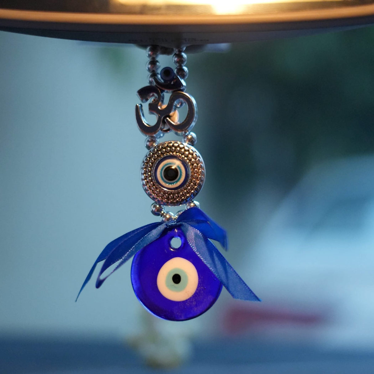 Hanging blue Evil Eye charm decor for living room bedroom office car window ornament