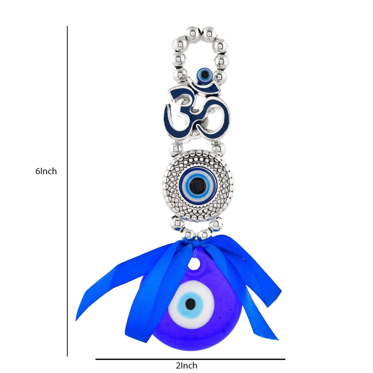 Evil Eye Hanging Decoration Om Design Evil Eye Decor for Living Room Bedroom Office Car Hanging Turkish Nazar Amulet Door Wall Hanging Ornament for Good Luck Pendant Charm Gift (6 Inch) - LoveNspire