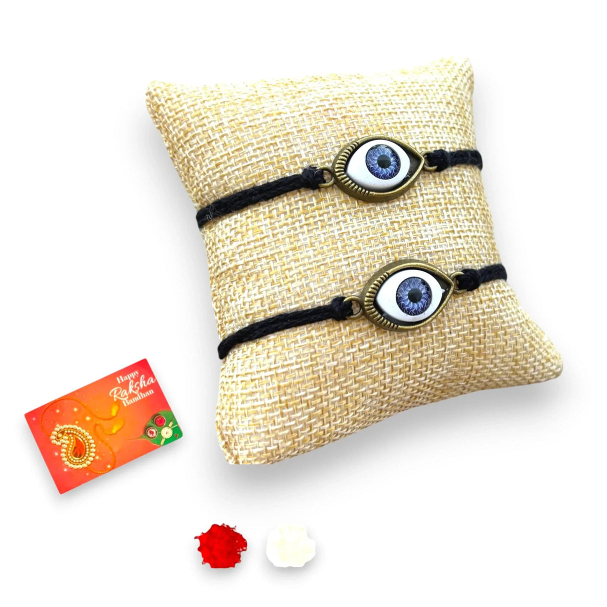 2CT Evil Eye Rakhi for Brother, Rakhi for Brother, Modern Rakhi, Rakhi with Card, Rakhri - LoveNspire