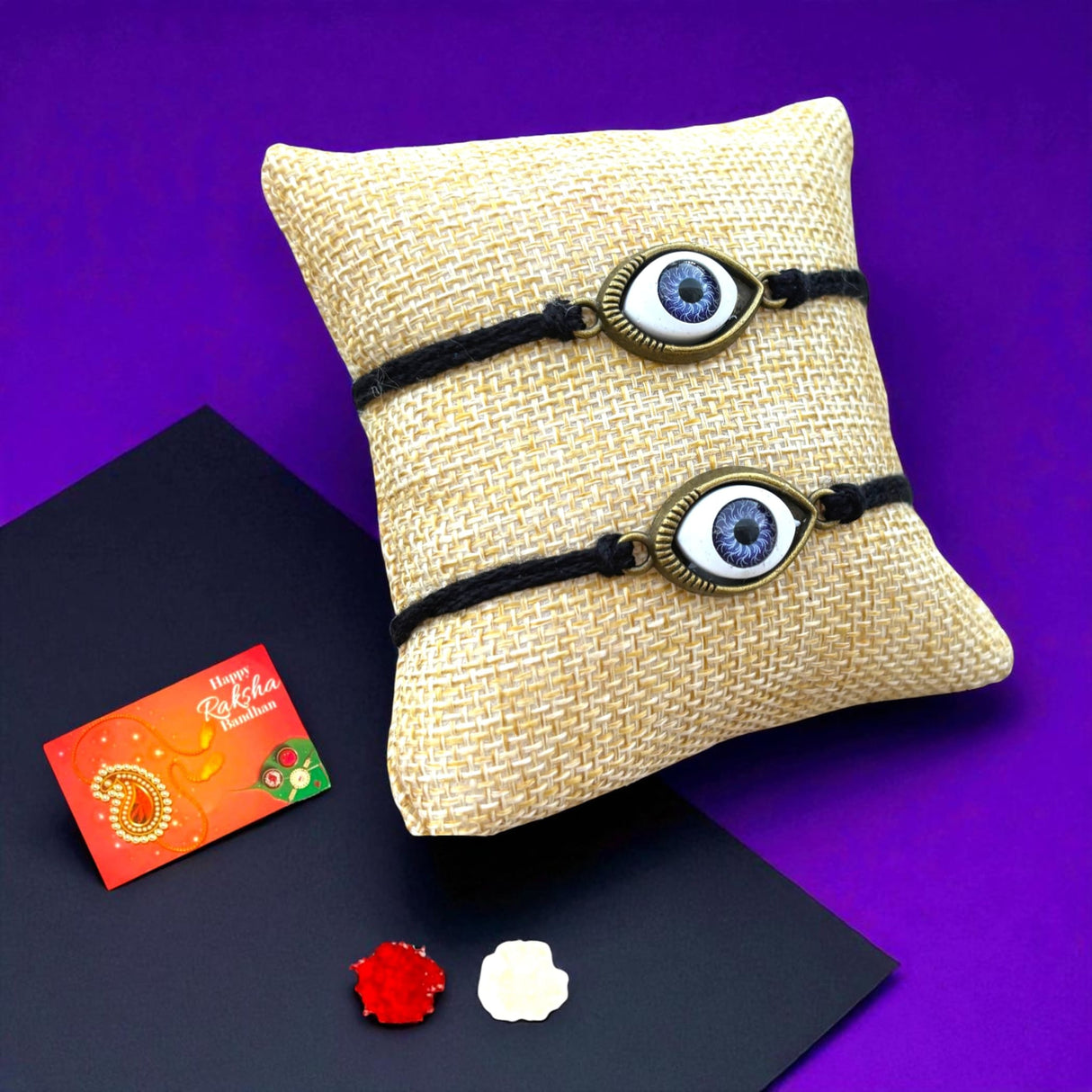 2CT Evil Eye Rakhi for Brother, Rakhi for Brother, Modern Rakhi, Rakhi with Card, Rakhri - LoveNspire