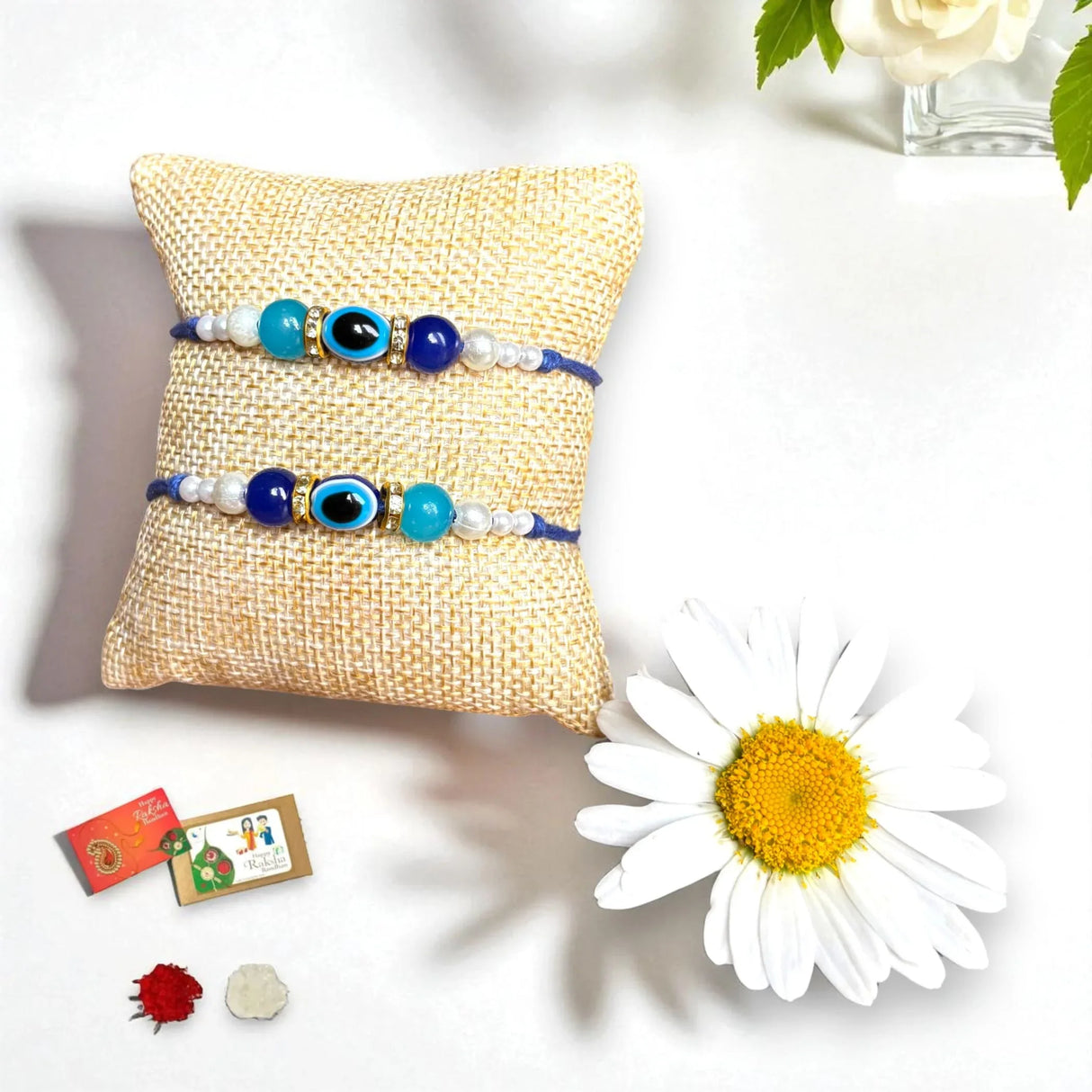 2CT Rakhi for Brother, Rakhri, Evil Eye Rakhi, Evil Eye Bracelet, Raksha Bandhan, Rakhi for Bhai, Rakhi Bracelet - LoveNspire