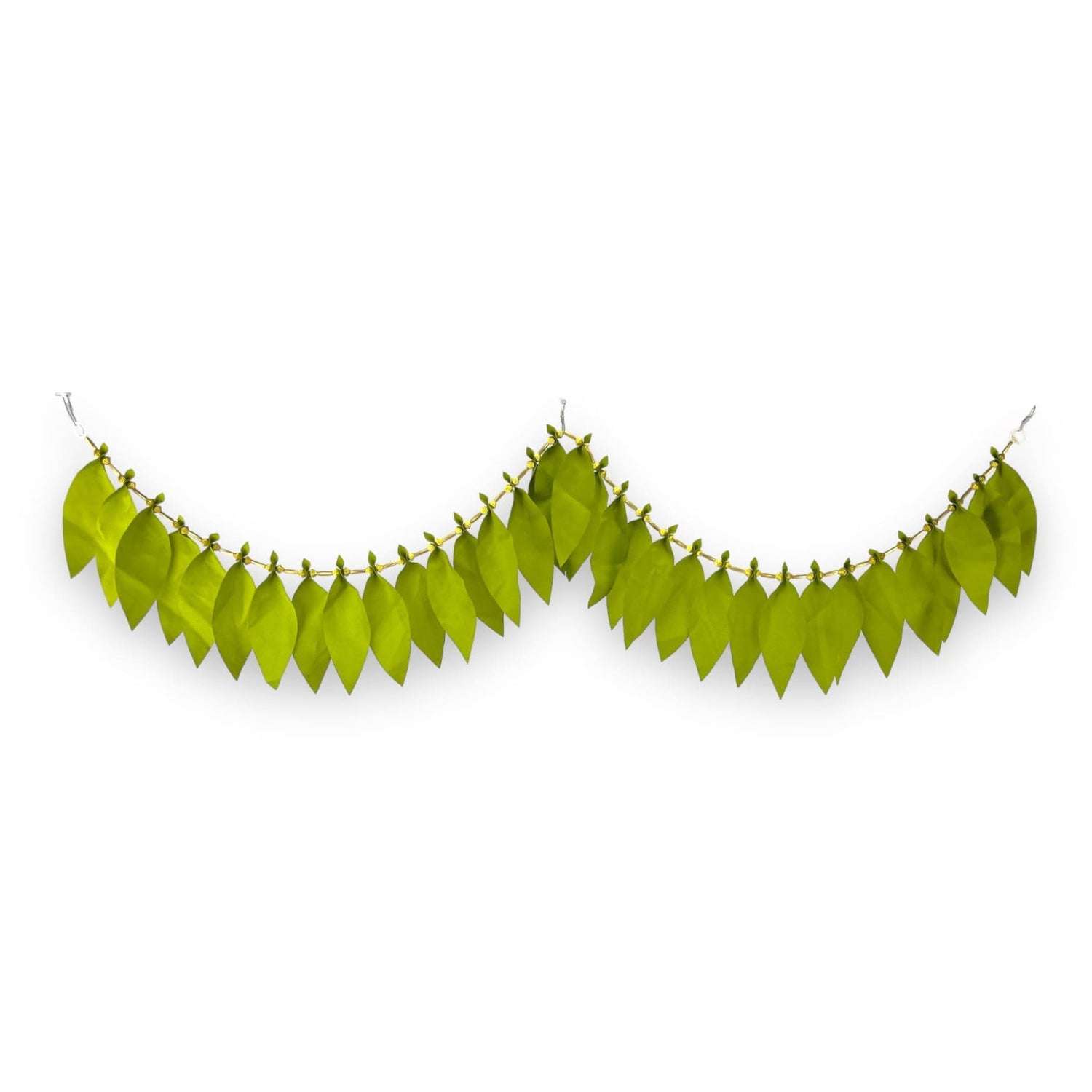 Fabric Mango Leaf Door Toran Hanging Bandarwal for Home Pooja Decor Indian Vintage Traditional Main Door Wall Hanging Diwali Decoration Wedding Favor Housewarming Return Gift (36x5 Inches) - LoveNspire