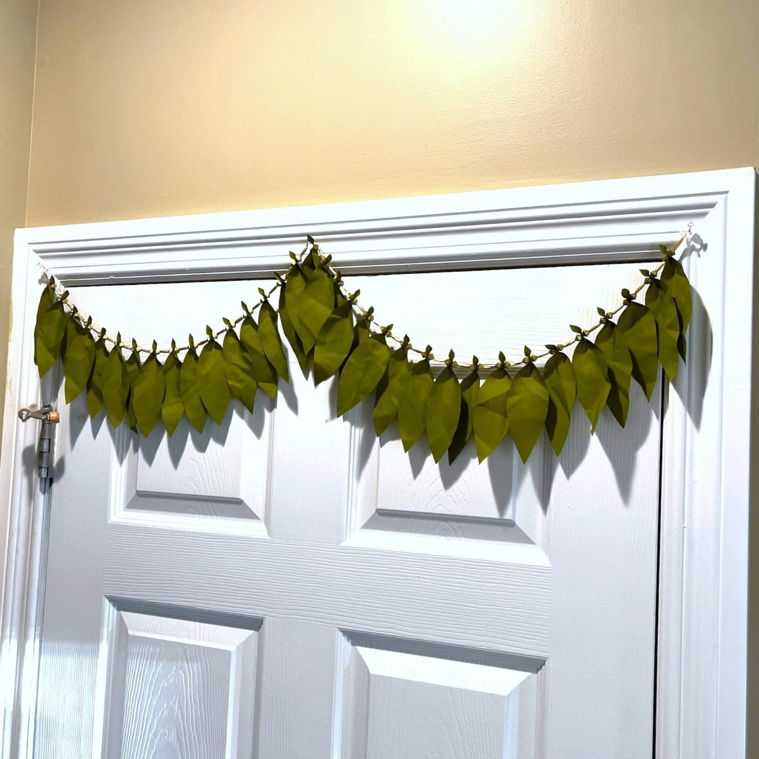 Fabric Mango Leaf Door Toran Hanging Bandarwal for Home Pooja Decor Indian Vintage Traditional Main Door Wall Hanging Diwali Decoration Wedding Favor Housewarming Return Gift (36x5 Inches) - LoveNspire