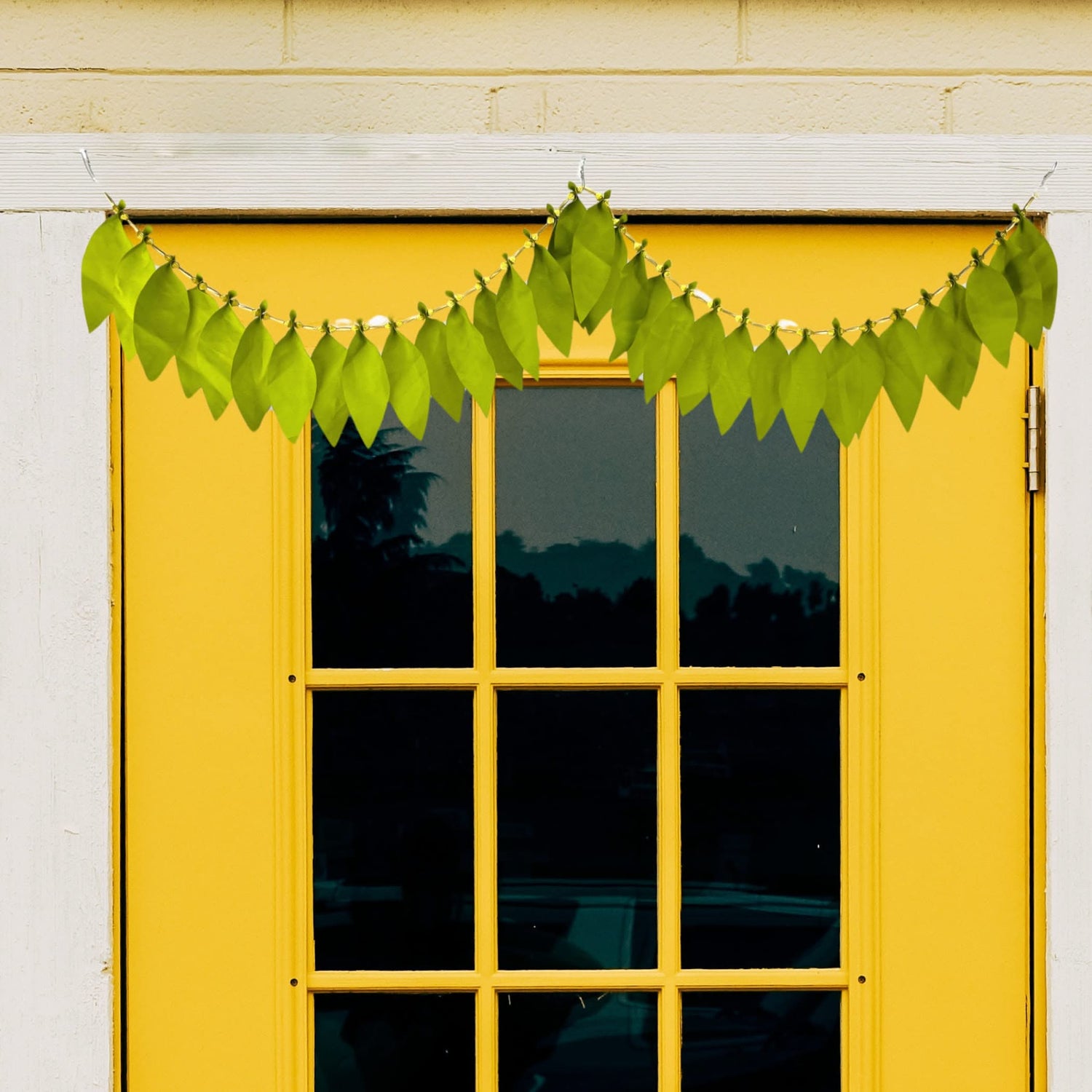 Fabric Mango Leaf Door Toran Hanging Bandarwal for Home Pooja Decor Indian Vintage Traditional Main Door Wall Hanging Diwali Decoration Wedding Favor Housewarming Return Gift (36x5 Inches) - LoveNspire