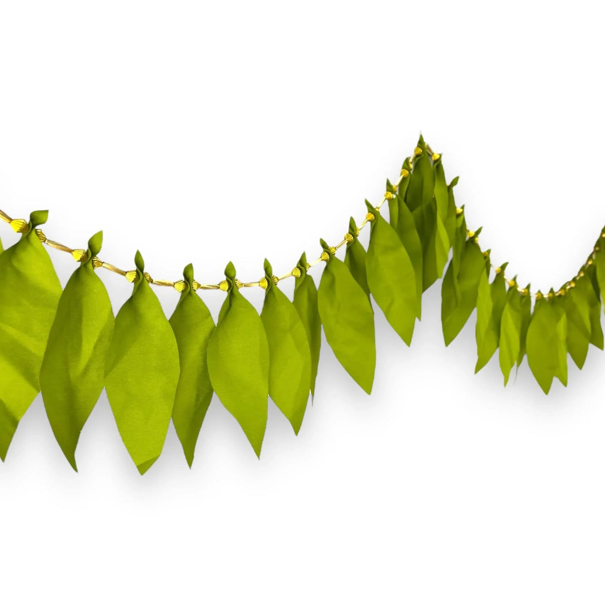 Fabric Mango Leaf Door Toran Hanging Bandarwal for Home Pooja Decor Indian Vintage Traditional Main Door Wall Hanging Diwali Decoration Wedding Favor Housewarming Return Gift (36x5 Inches) - LoveNspire