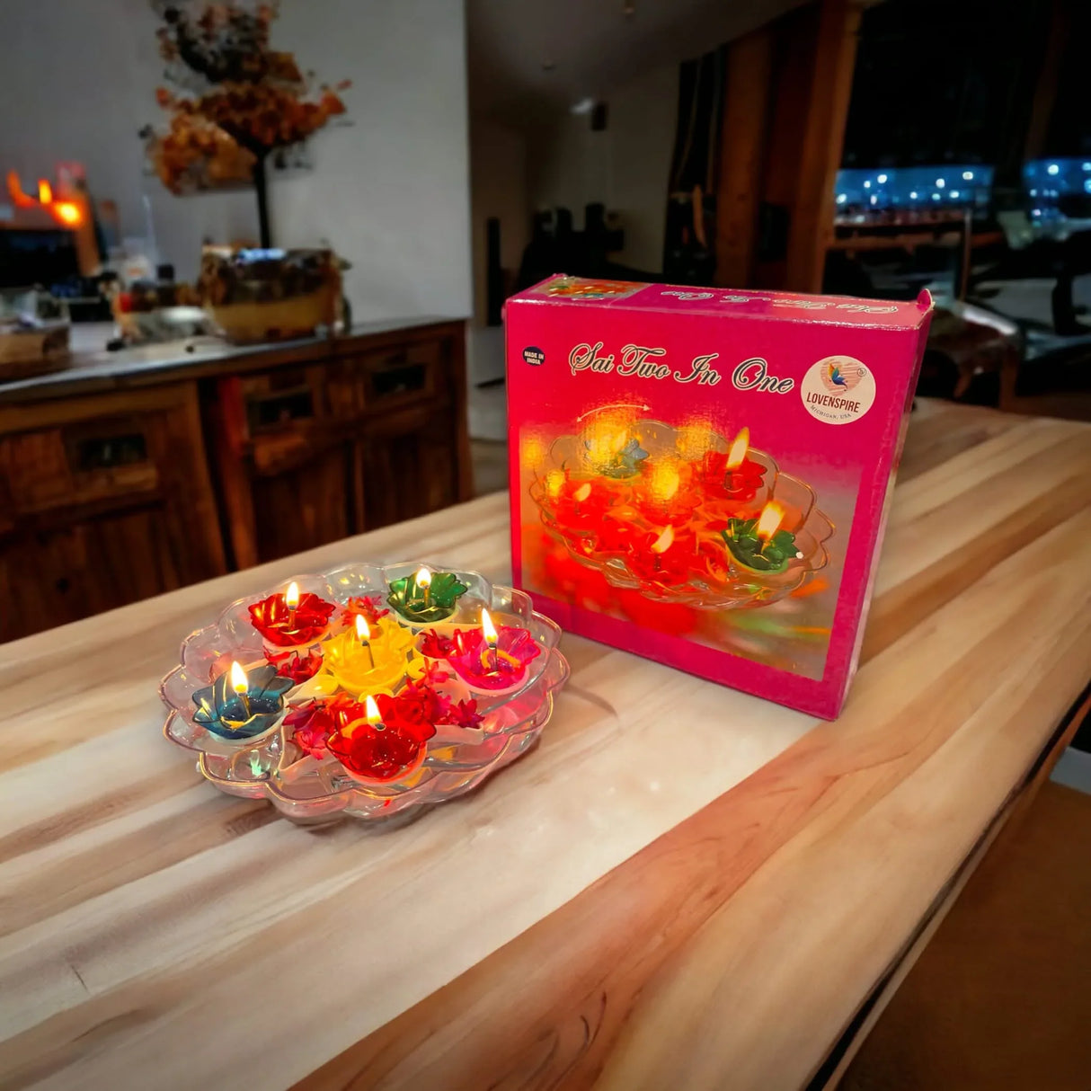 Floating Rangoli Diya Deepawali Oil Lamp Traditional Colourful Diyas with Wicks Batti Diwali Home Temple Decor Shadow Reflective Diyas - Christmas Thanksgiving Housewarming Return Gift - LoveNspire