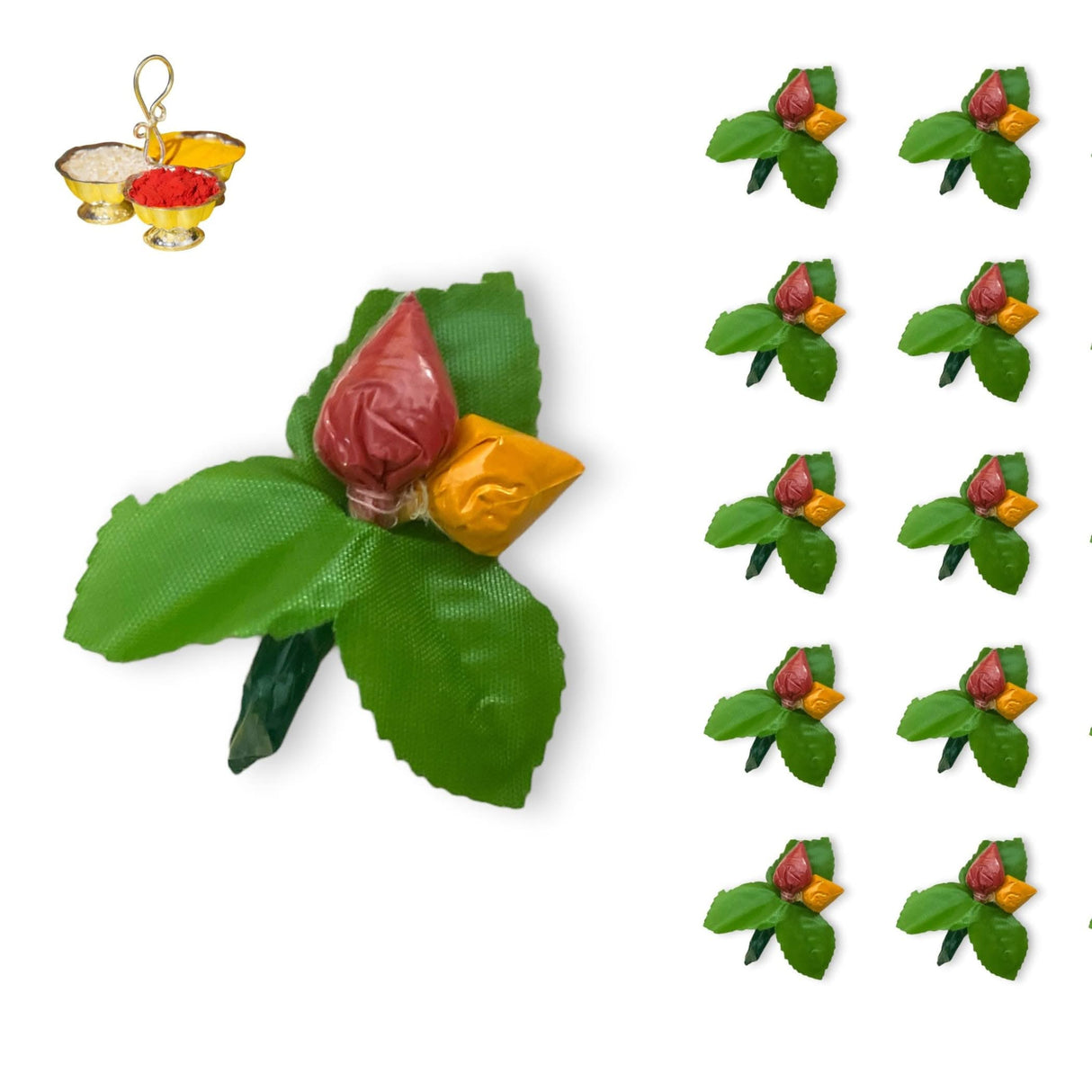 Haldi Kumkum Packets Bulk Strawberry Style Mini Packs Premium Sindoor and Turmeric Powder Combo - Hindu Thamboolam Set for Indian Wedding Havan Durga Puja Festive Essentials Return Gift - LoveNspire