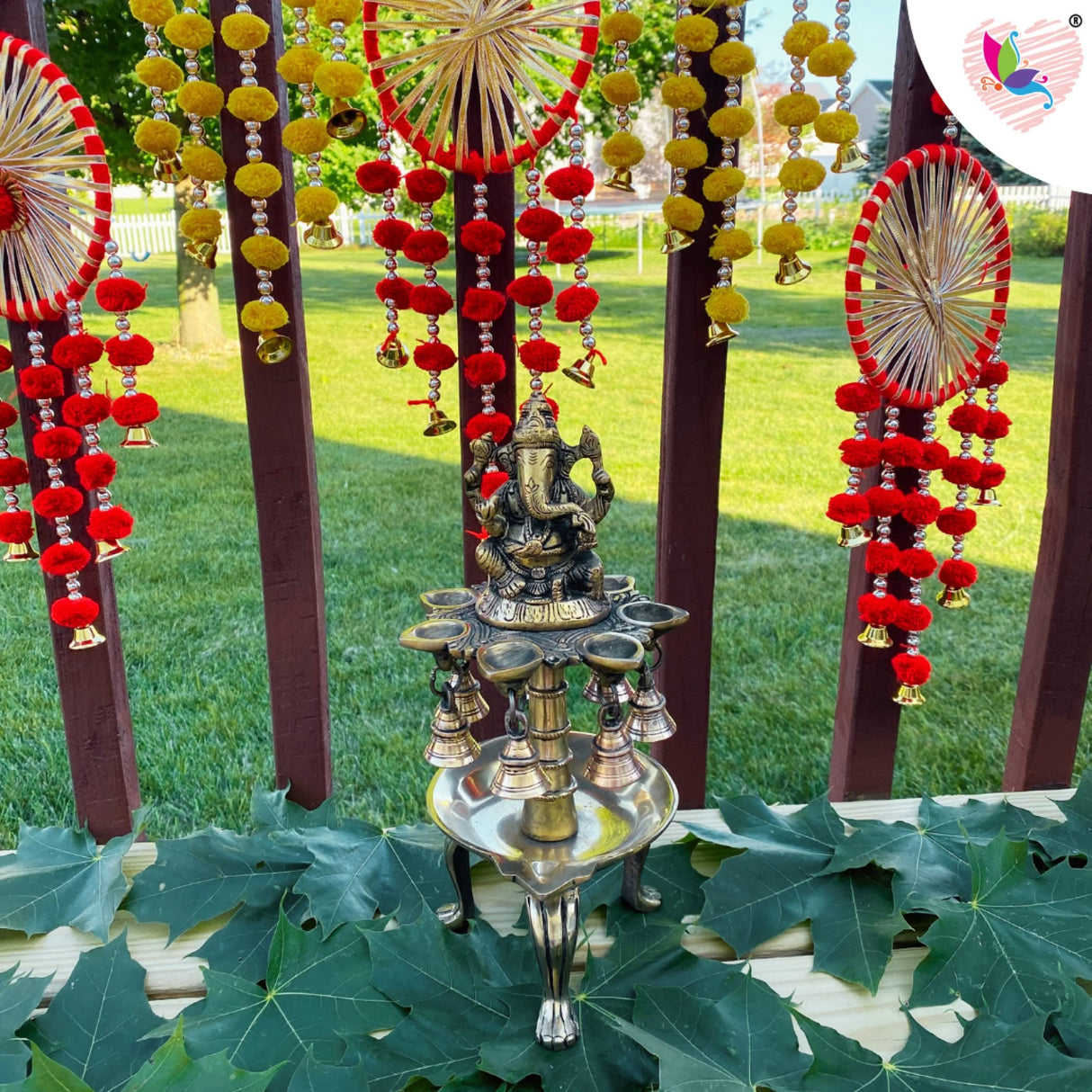 Ganesh Brass Oil Tall Diya, Diya for Home Decor, Samai Diya, Diwali Decor, Brass Oil Diya Lamp, Altar Temple Decor, Brass Oil Lamp, Kathu Vilakku, Pooja Diya - LoveNspire