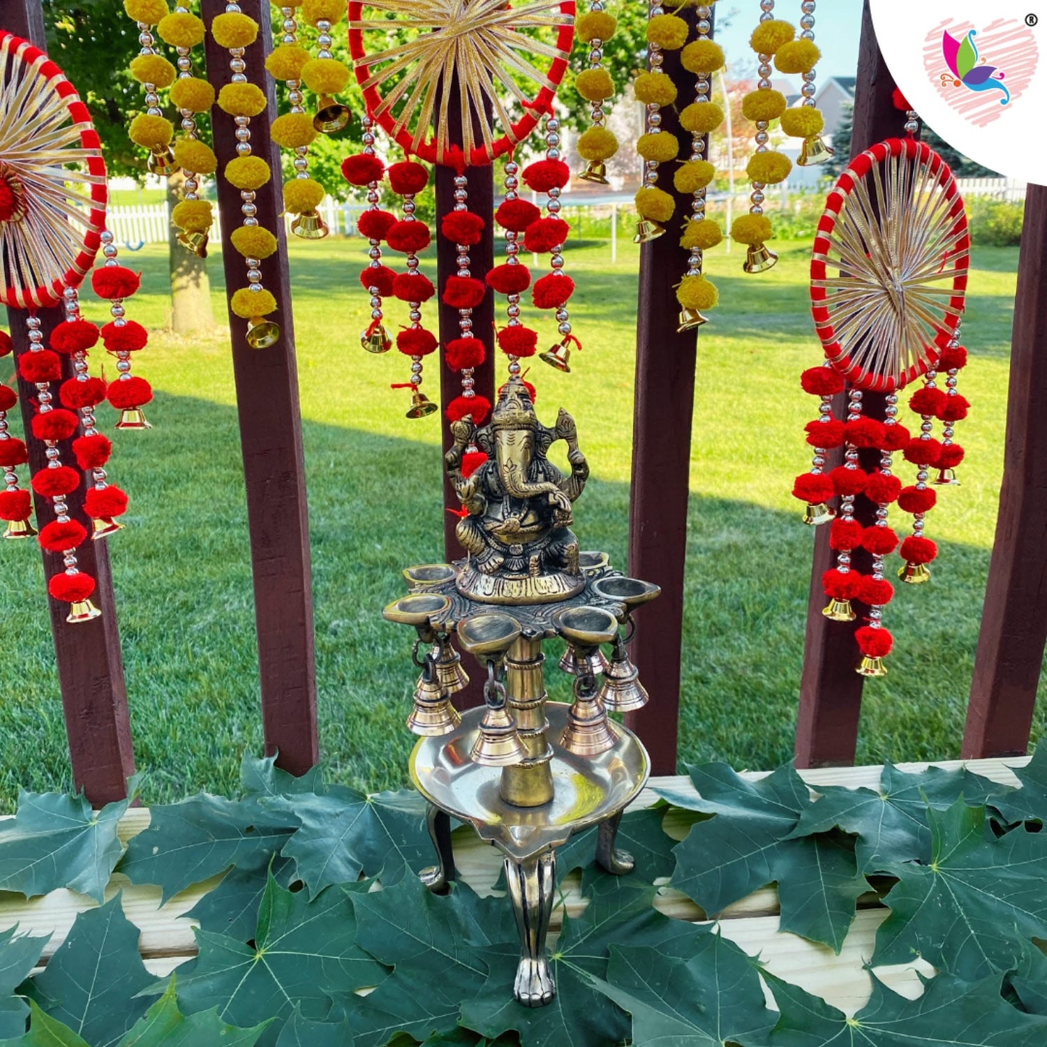 Ganesh Brass Oil Tall Diya, Diya for Home Decor, Samai Diya, Diwali Decor, Brass Oil Diya Lamp, Altar Temple Decor, Brass Oil Lamp, Kathu Vilakku, Pooja Diya - LoveNspire
