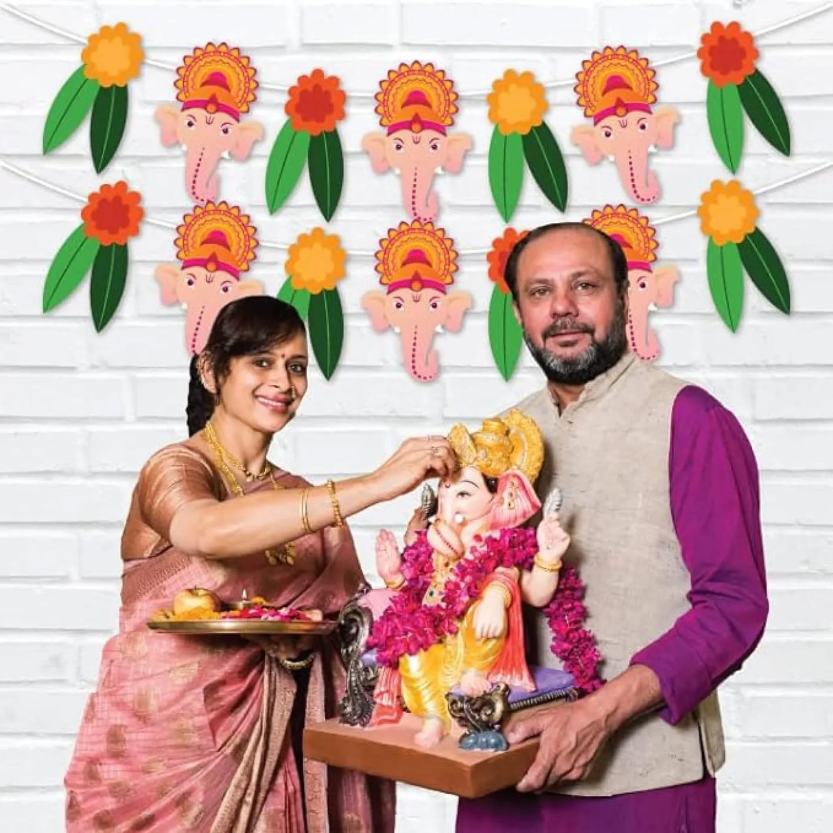 Ganesh Chathurti Banners Indian Festival Ganpati Bappa Morya Bunting Diy Home Temple Indoor Outdoor Decoration Bollywood Party Supplies Ganesha Puja Decor Ideas - LoveNspire