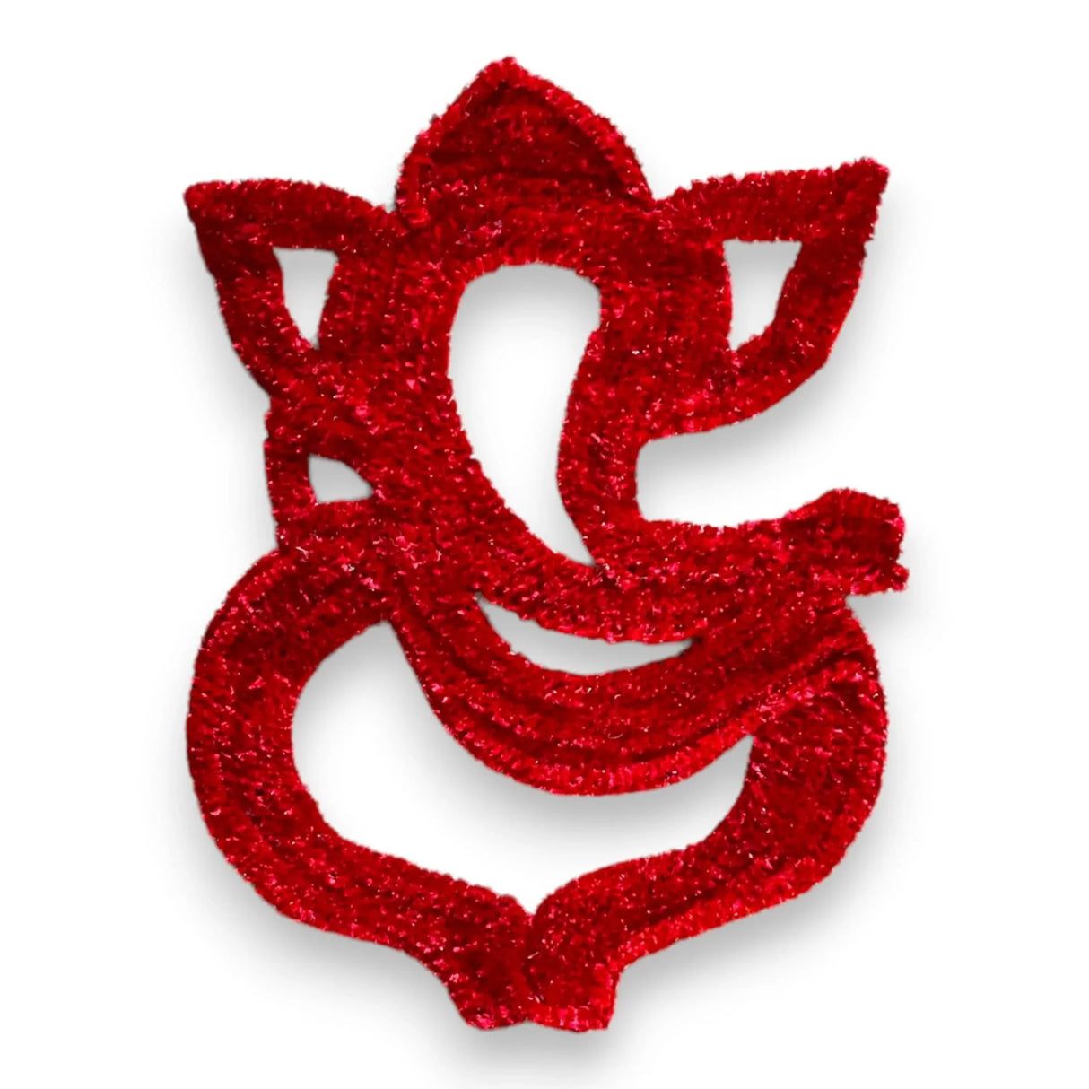 Flax Fur Yarn Wool Lord Ganesha Cutouts with Canvas Base - Indian Religious Ganapati Puja Backdrop Decoration Traditional Cutout for Ganesh Chaturthi Pooja Wedding Decor Housewarming Gift - LoveNspire