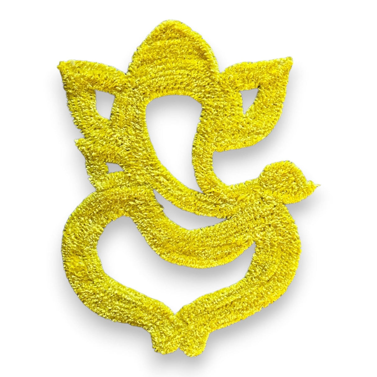 Flax Fur Yarn Wool Lord Ganesha Cutouts with Canvas Base - Indian Religious Ganapati Puja Backdrop Decoration Traditional Cutout for Ganesh Chaturthi Pooja Wedding Decor Housewarming Gift - LoveNspire