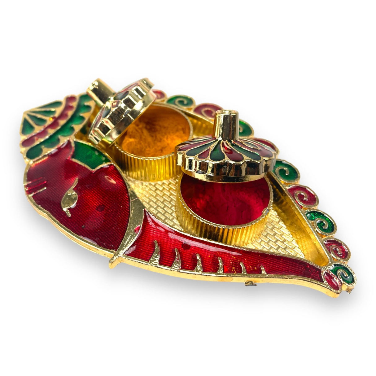 Bulk Ganesh Shankh Haldi Kumkum Holder Roli Chawal/rice Holder Indian Festival Rakhi Pooja Thali Pooja Return Gift Indian Housewarming Gifts Wedding Favor - LoveNspire