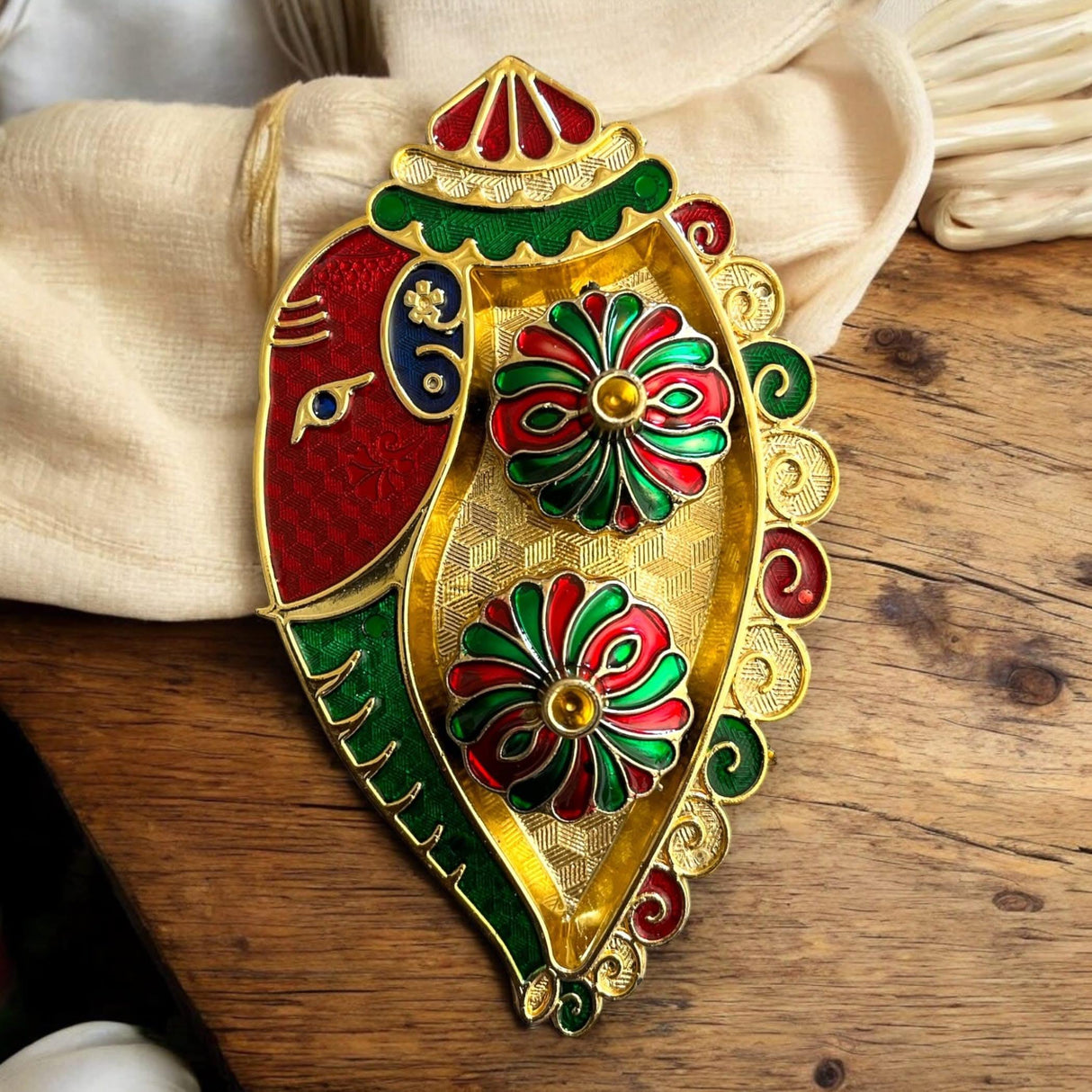 Bulk Ganesh Shankh Haldi Kumkum Holder Roli Chawal/rice Holder Indian Festival Rakhi Pooja Thali Pooja Return Gift Indian Housewarming Gifts Wedding Favor - LoveNspire