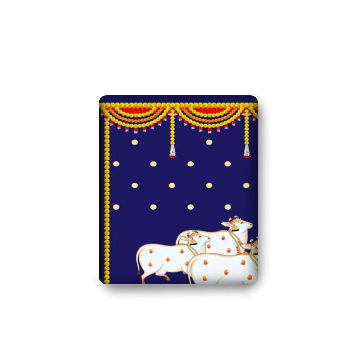 Ganesh with Cow Backdrop 5x8 Feet Indian Traditional Cloth Backdrop Ganesh Pooja Decor Indian Pooja Wall Decor Indian Wall Art Photo Decor Banner Decorative Pooja Cloth - LoveNspire