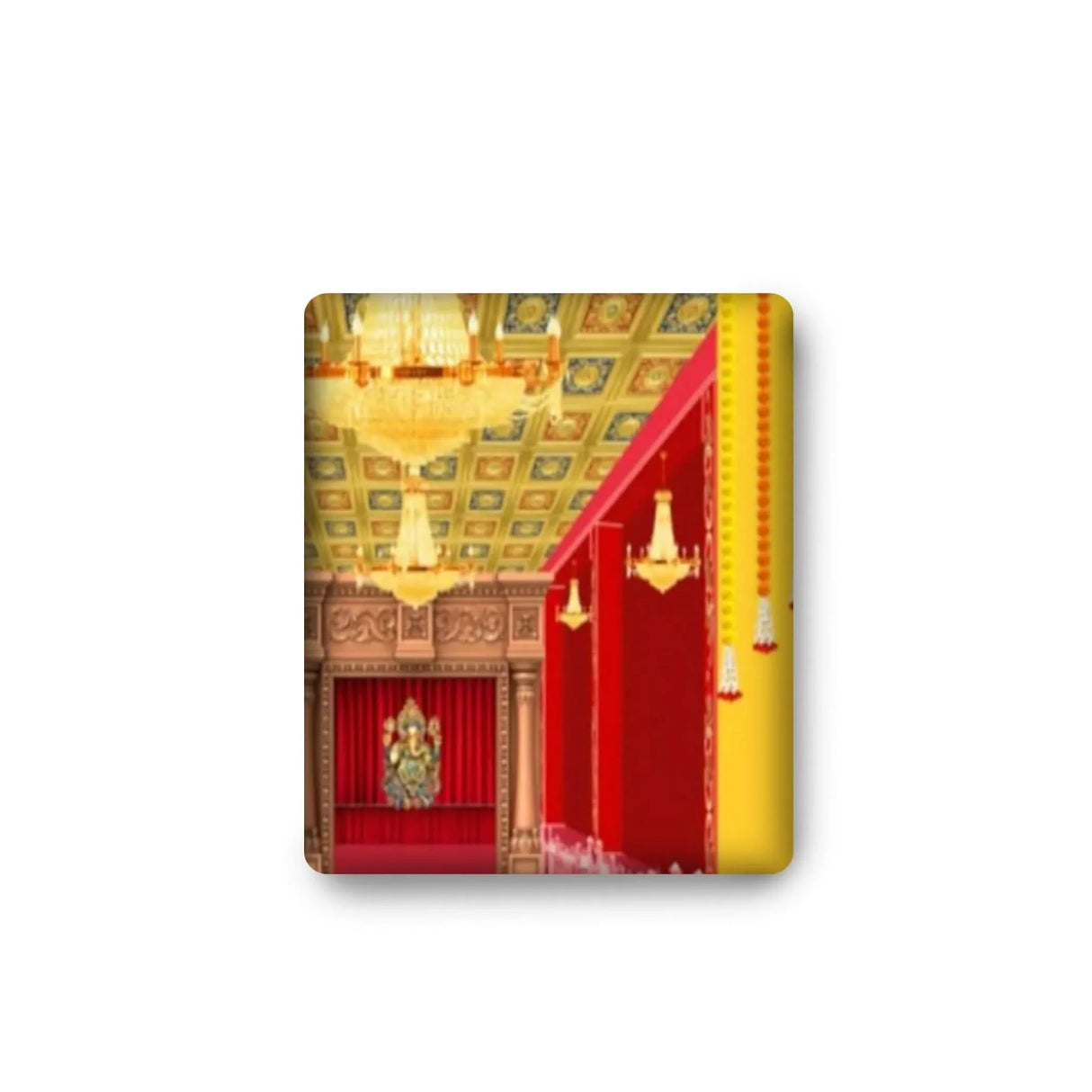 Ganesha Backdrop Indian Traditional Cloth 5x8 Feet Backdrop Pooja Banner Indian Wall Art Photo Decor Banner Diwali Decor Wedding Backdrop Decorative Pooja Cloth - LoveNspire