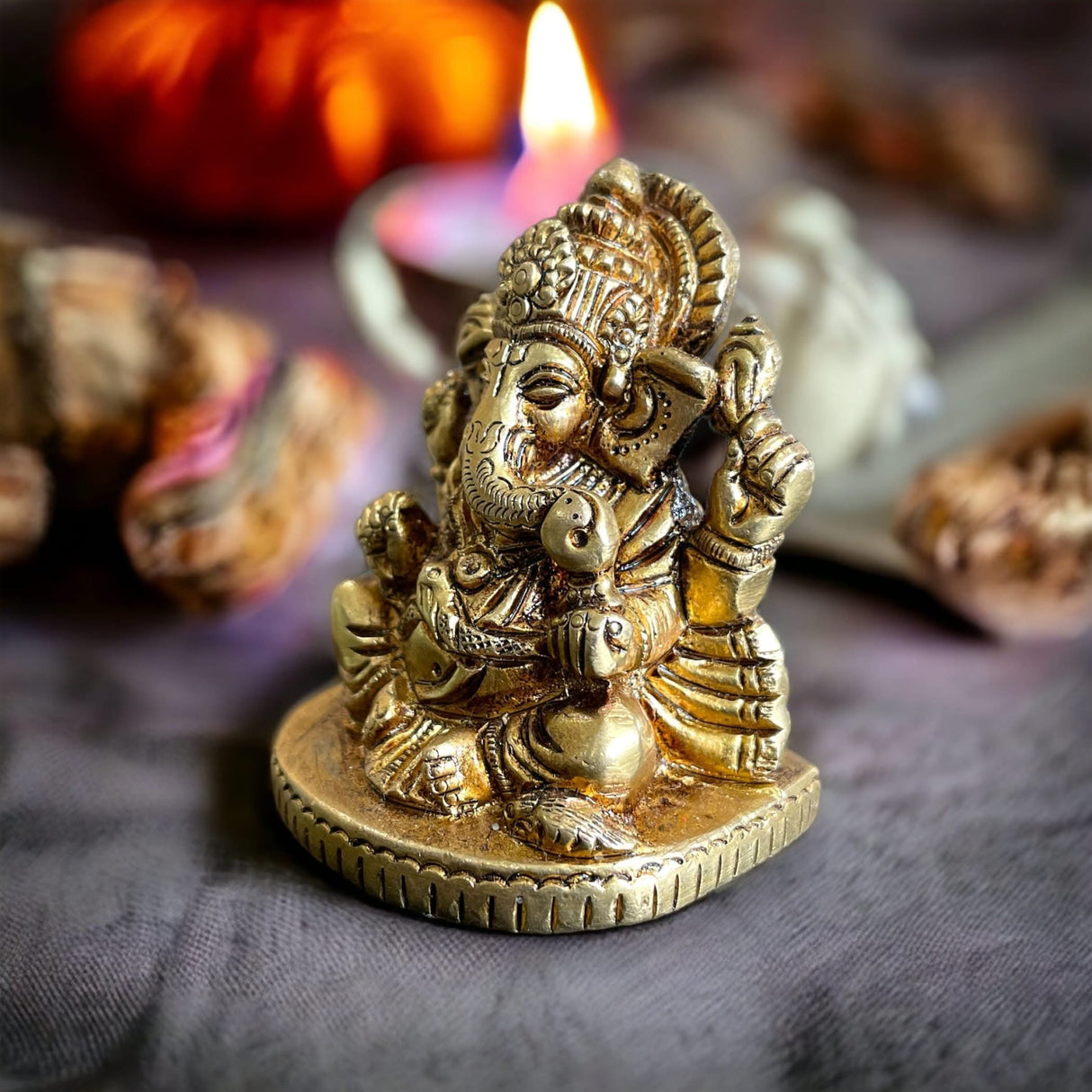 Ganesha Brass Idol, Altar, Deity, Ganesh Idol, Ganapati Idol, Ganesha Statue, Ganapati Idol, Diwali Gift - LoveNspire