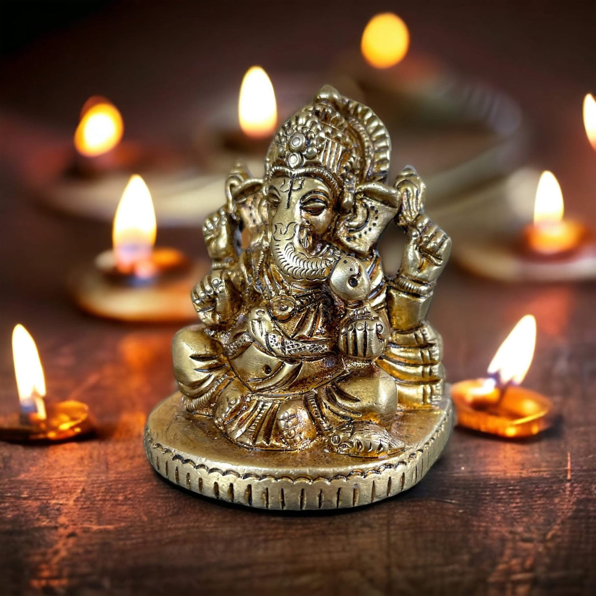 Ganesha Brass Idol, Altar, Deity, Ganesh Idol, Ganapati Idol, Ganesha Statue, Ganapati Idol, Diwali Gift - LoveNspire