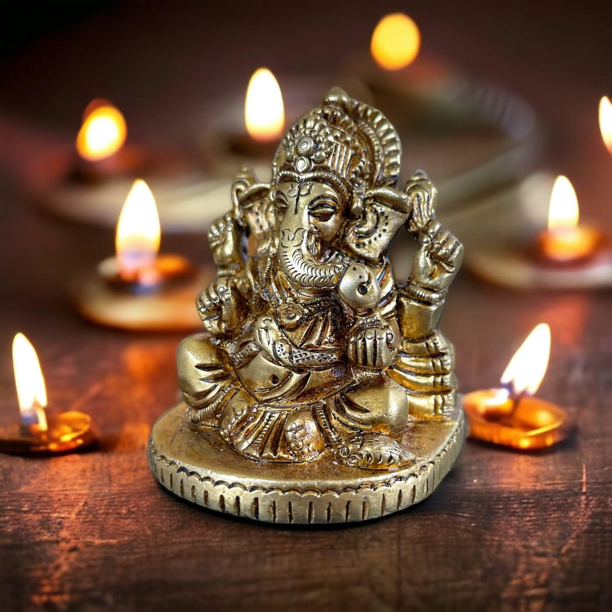 Ganesha Brass Idol, Altar, Deity, Ganesh Idol, Ganapati Idol, Ganesha Statue, Ganapati Idol, Diwali Gift - LoveNspire
