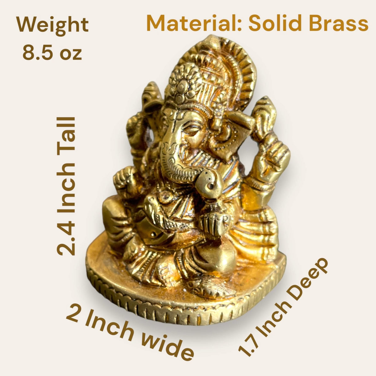 Ganesha Brass Idol, Altar, Deity, Ganesh Idol, Ganapati Idol, Ganesha Statue, Ganapati Idol, Diwali Gift - LoveNspire