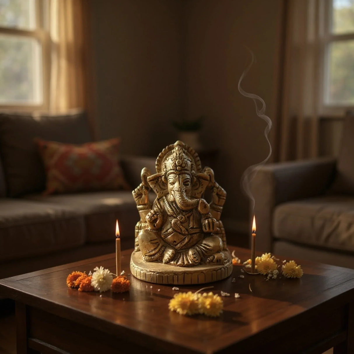 Ganesha Brass Idol, Altar, Deity, Ganesh Idol, Ganapati Idol, Ganesha Statue, Ganapati Idol, Diwali Gift - LoveNspire