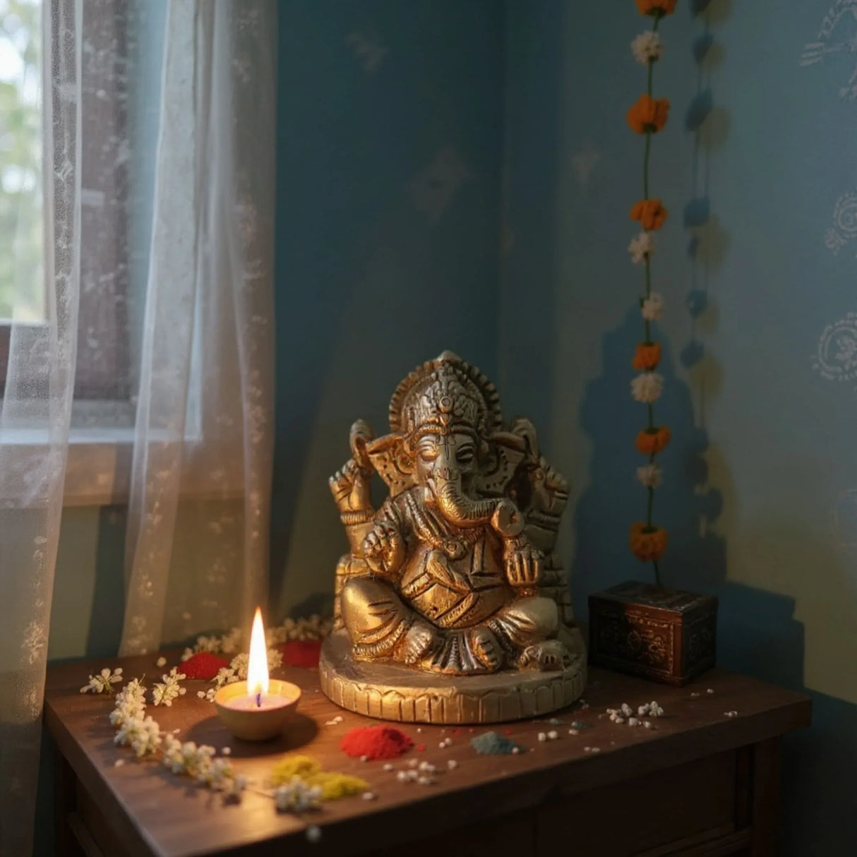 Ganesha Brass Idol, Altar, Deity, Ganesh Idol, Ganapati Idol, Ganesha Statue, Ganapati Idol, Diwali Gift - LoveNspire