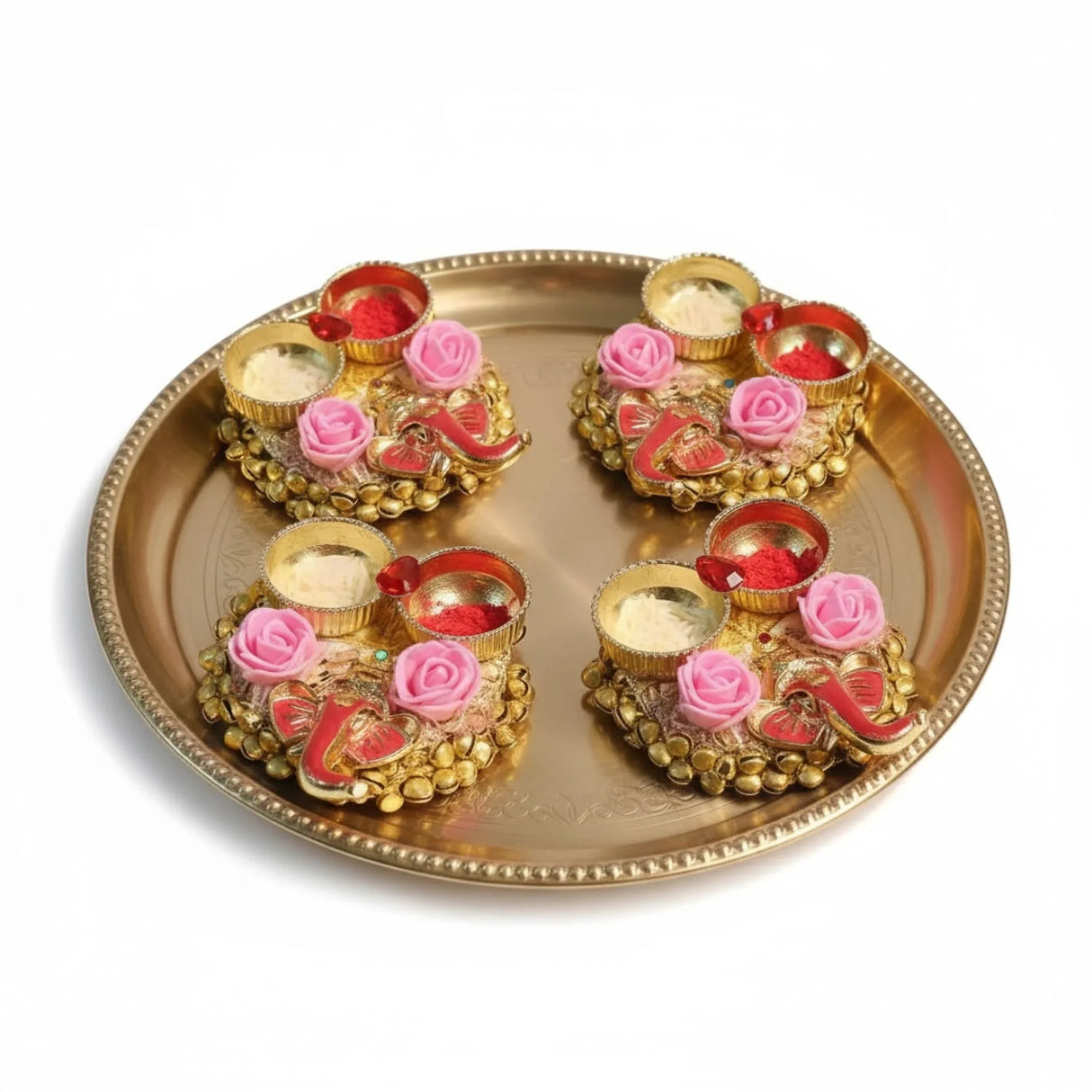 Ganesha Bulk Haldi Kumkum Thali Holder, Pooja Return Gift, Indian Housewarming Gifts, Shivratri, Wedding Favor, Navarathri Favors, Baby Shower - LoveNspire