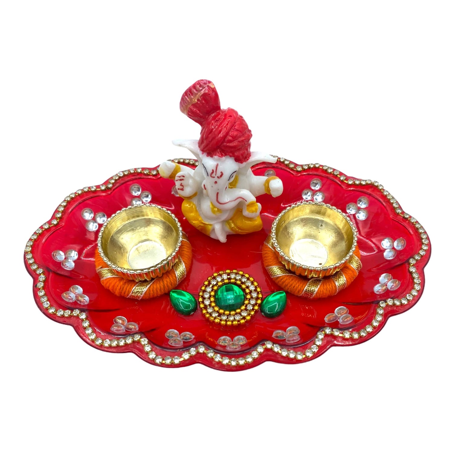 Ganesha Haldi Kumkum Holder Thali, Pooja Return Gift, Indian Housewarming Gifts, Shivratri, Wedding Favor, Navarathri Favors, Baby Shower - LoveNspire