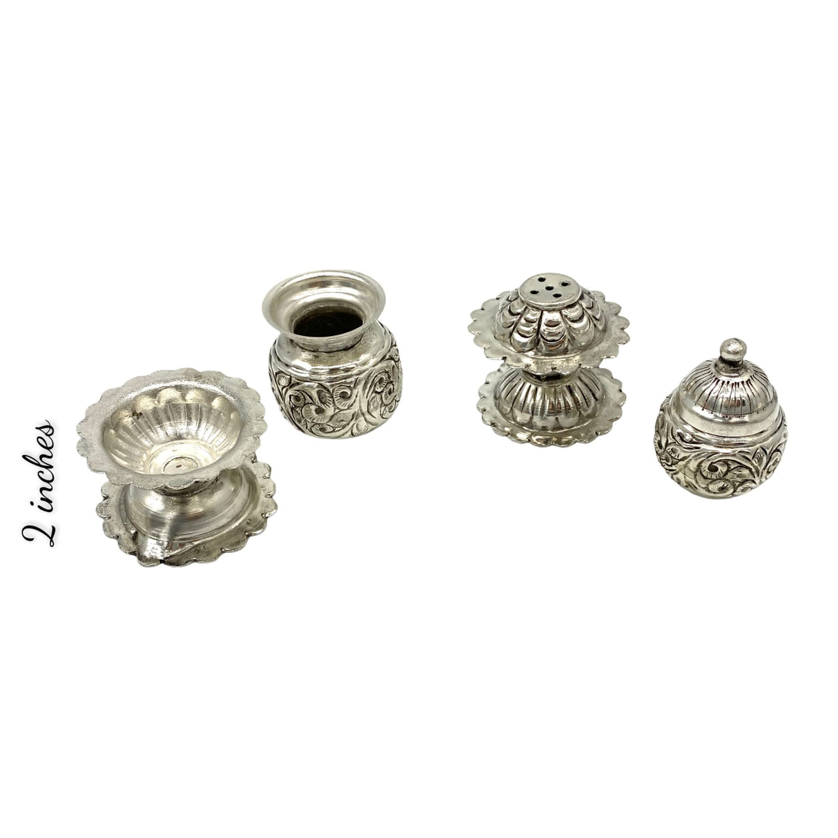 Indian German Silver Pooja Thali Set, Diya Aarti Plate, Haldi Kumkum Thali, Diwali Gift, Silver Puja Items, Hindu Mandir, Navrathri , Shivrathri - LoveNspire