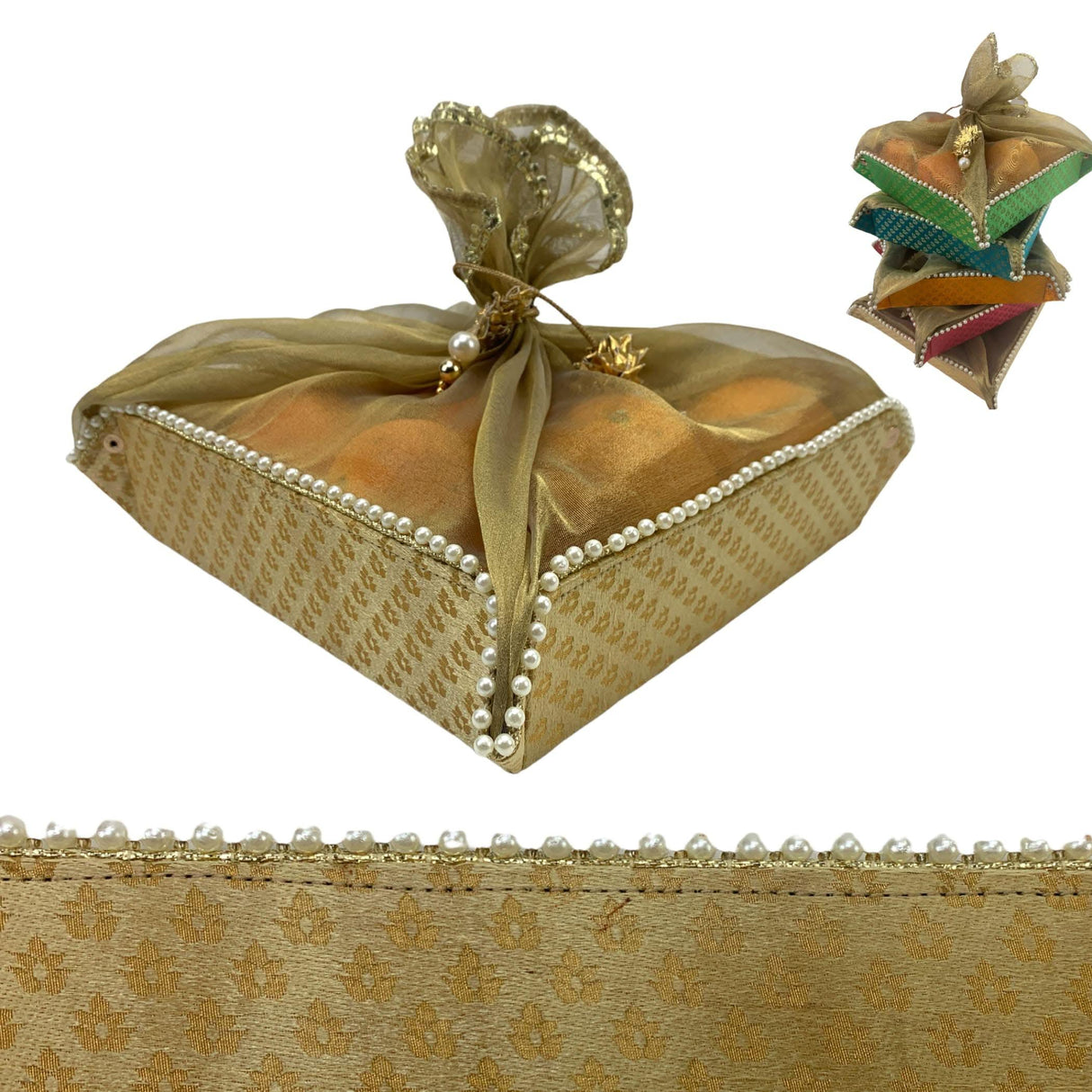 2ct Gift Basket Indian Mithai Box Brocade Jewelry Organizer Box for Shagun Return Gifts Traditional Style Sweets Box Wedding Favor Housewarming Gift - LoveNspire