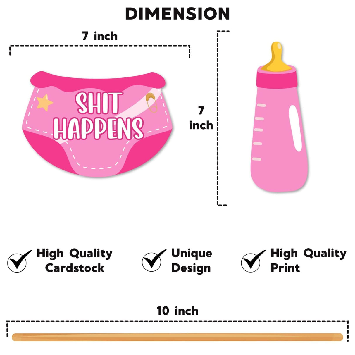 20 Pcs It's a Girl Photo Booth Props Baby Naming Day Photobooth Kit Little one Baby Shower Selfie Props with Sticks Pink Party Supplies & Decorations Favors - LoveNspire