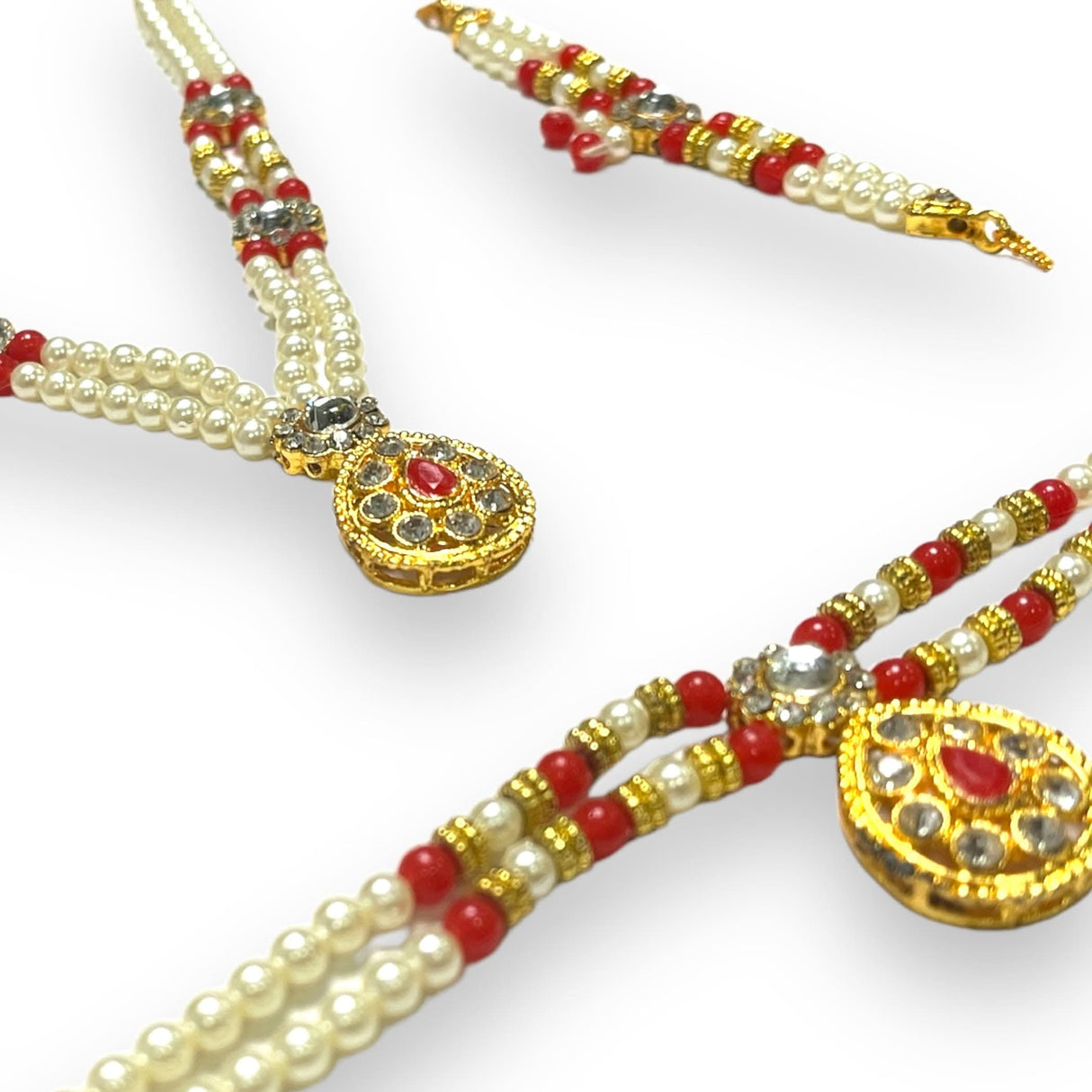 Hindu God Goddess Shringaar Jewellery Set Indian Traditional Necklace Armband and Crown God Idol Statue Jewelry Set for Lord Ganesha Shreenathji Thakurji Radha Krishna Laddu Gopal - LoveNspire