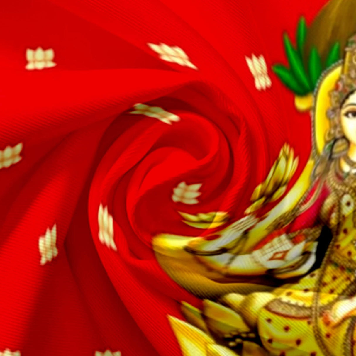 Goddess Laxmi Backdrop 5x8 Feet Indian Traditional Cloth Varalaxmi Vratam Decor Indian Diwali Decor Pooja Wall Decor Indian Wall Art Photo Decor Banner Decorative Cloth Navratri Decor - LoveNspire