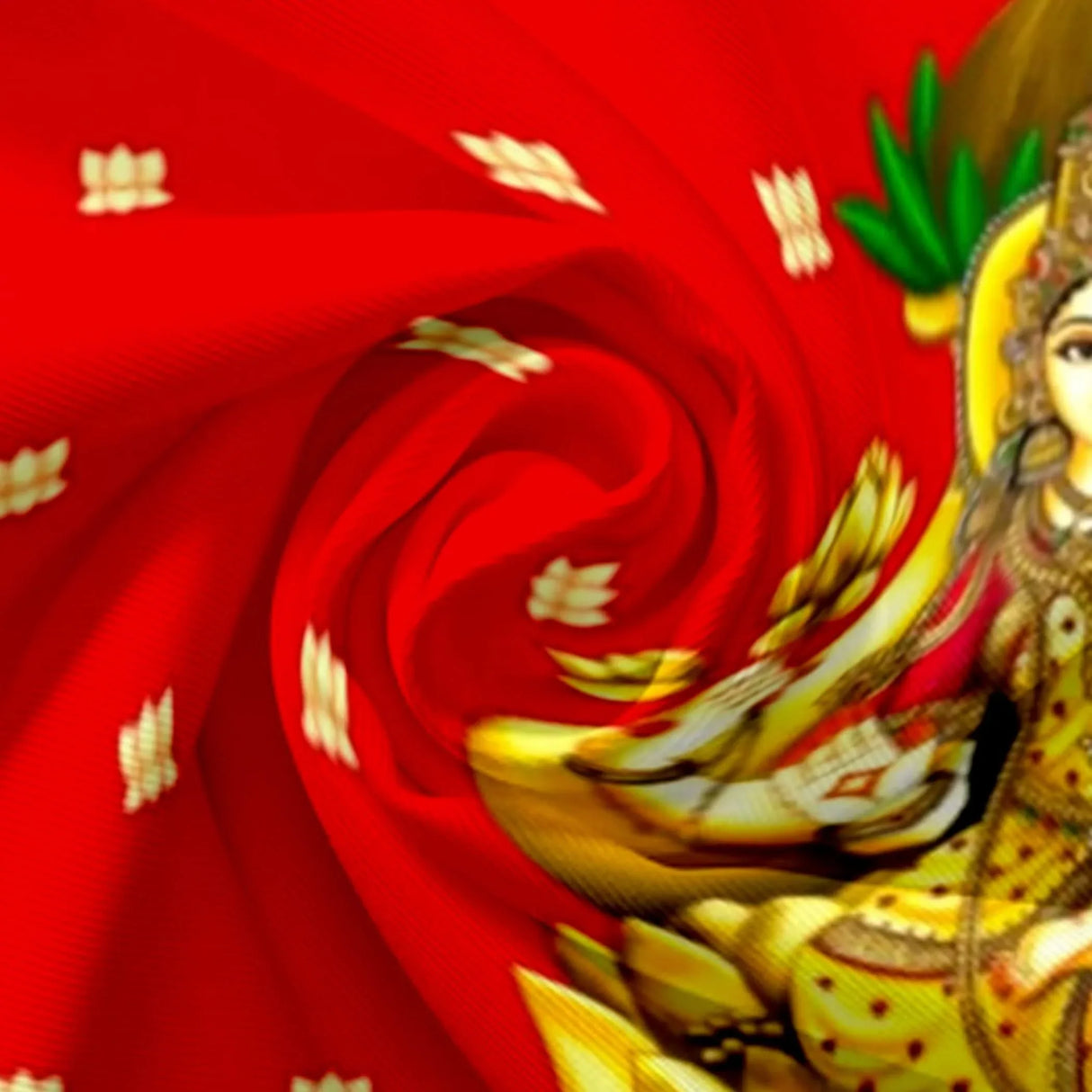 Goddess Laxmi Backdrop 5x8 Feet Indian Traditional Cloth Varalaxmi Vratam Decor Indian Diwali Decor Pooja Wall Decor Indian Wall Art Photo Decor Banner Decorative Cloth Navratri Decor - LoveNspire