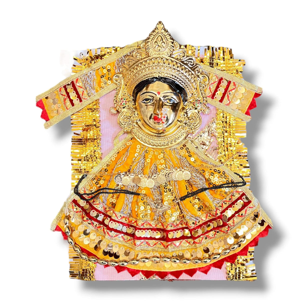 Ornate golden deity figure representing Goddess Mahalaxmi for divine home decor