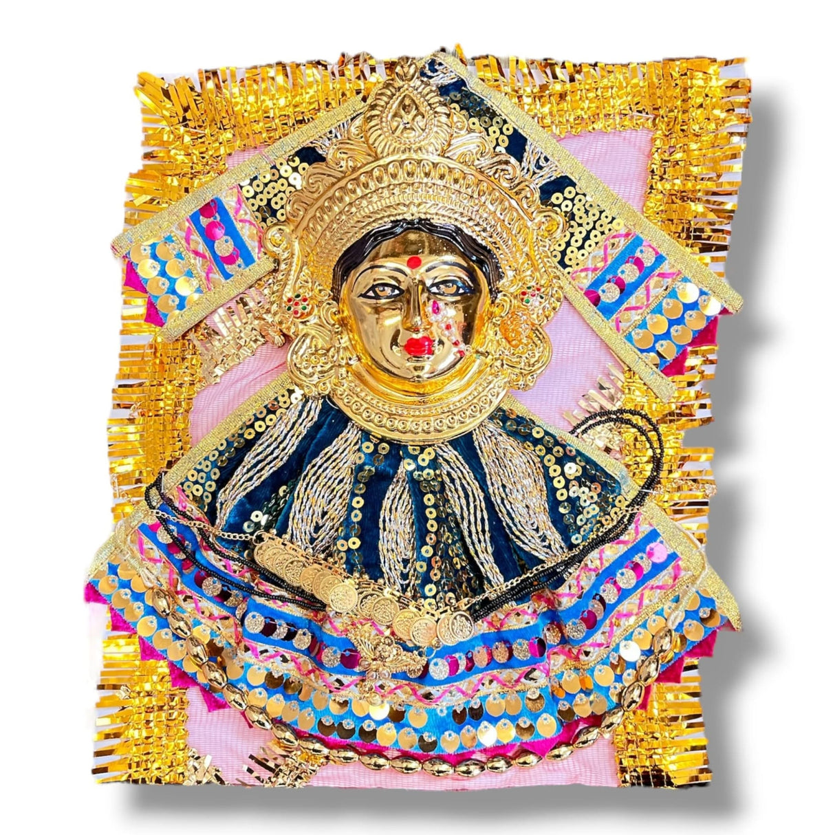 Ornate golden deity figure representing Goddess Mahalaxmi for divine home decoration