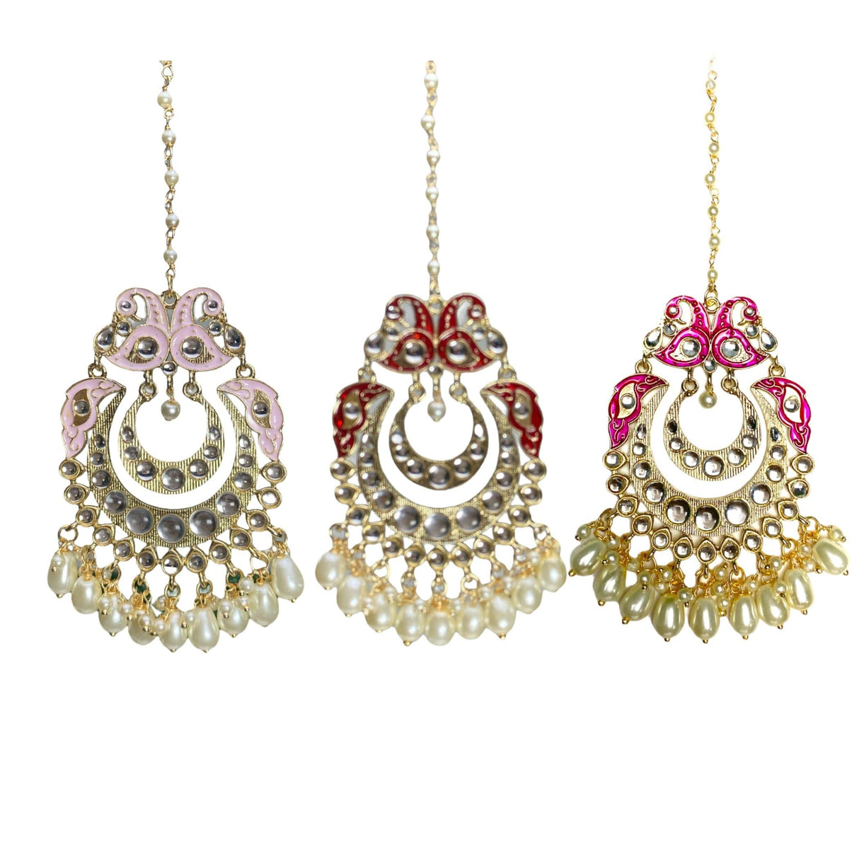 Peacock Maang Tikka with Gold Plating Traditional Matha Patti Jhoomer Indian Women Forehead Jewelry Designer Head Accessory Pakistani Wedding Gift for Her - LoveNspire