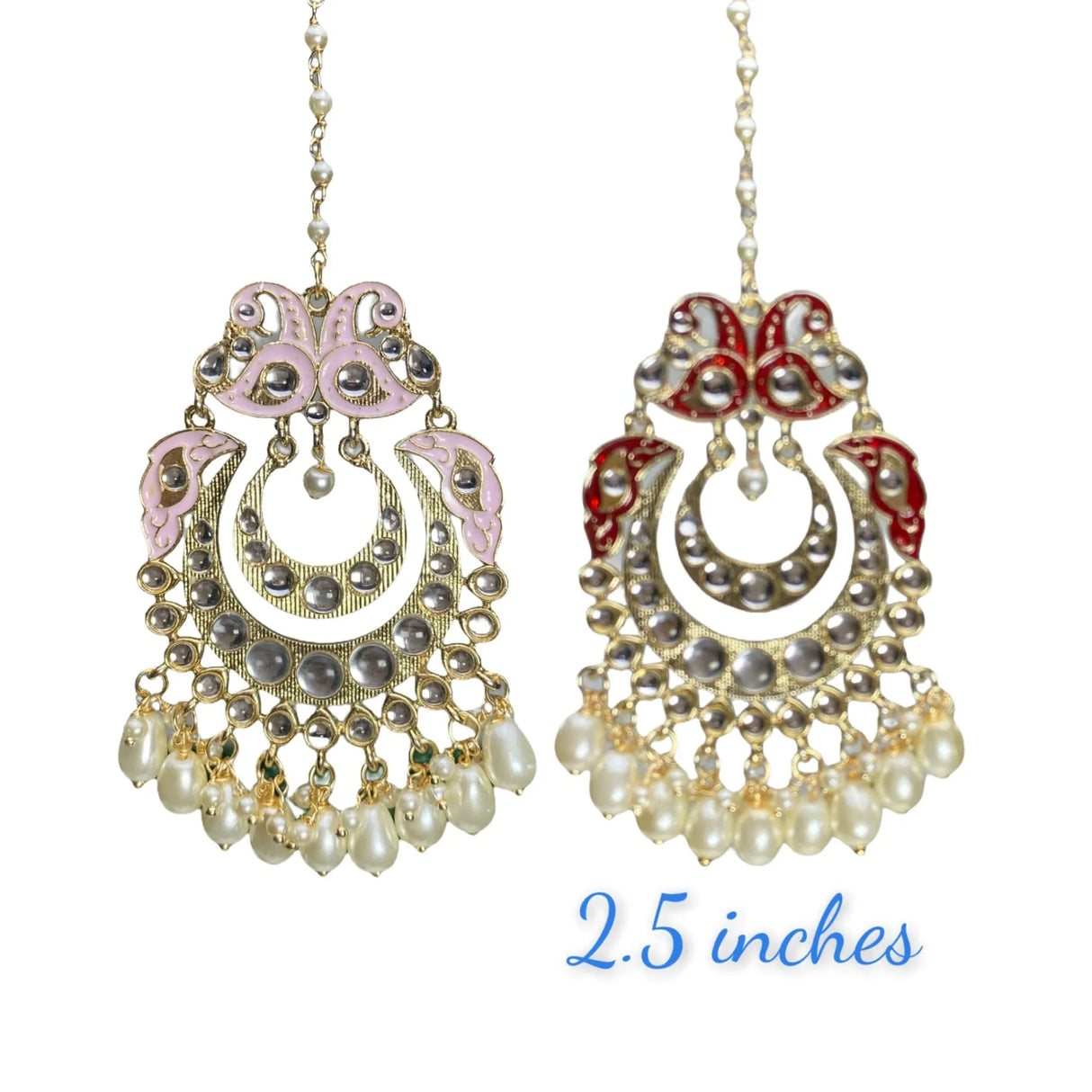 Peacock Maang Tikka with Gold Plating Traditional Matha Patti Jhoomer Indian Women Forehead Jewelry Designer Head Accessory Pakistani Wedding Gift for Her - LoveNspire