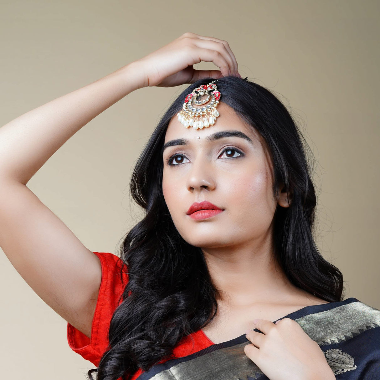 Peacock Maang Tikka with Gold Plating Traditional Matha Patti Jhoomer Indian Women Forehead Jewelry Designer Head Accessory Pakistani Wedding Gift for Her - LoveNspire