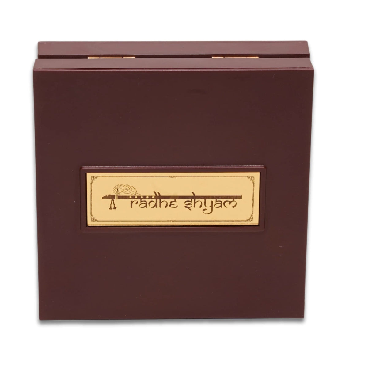 Gold Plated Radha Krishna Photo Frame with Charan Paduka for Diwali Housewarming Return Gift Worship Pooja Room Decor Hindu God Religious Devotional Paduka Prayer Box - LoveNspire