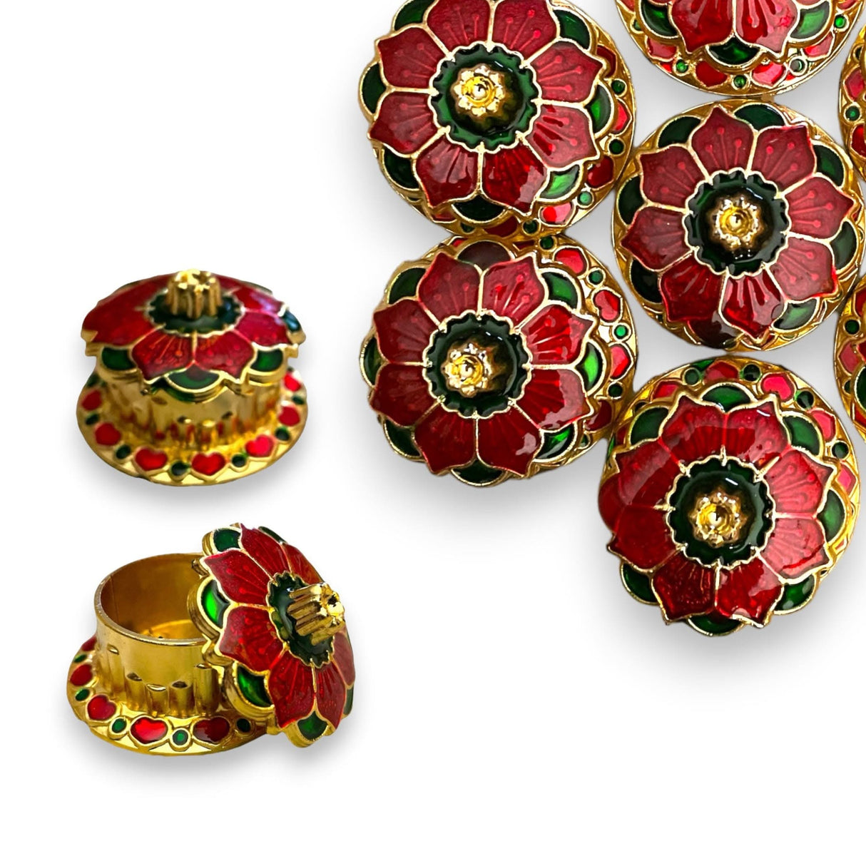 Haldi Kumkum Holder Traditional Roli Chawal/rice Holder Pooja Return Gift Indian Housewarming Hindu Wedding Favor Pujan Temple Decor Item Diwali Gifts - LoveNspire